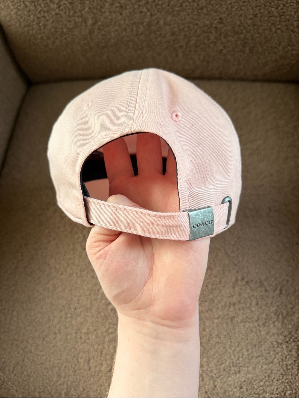 Coach Light Pink Embroidered Logo Baseball Cap - Picture 3 of 5